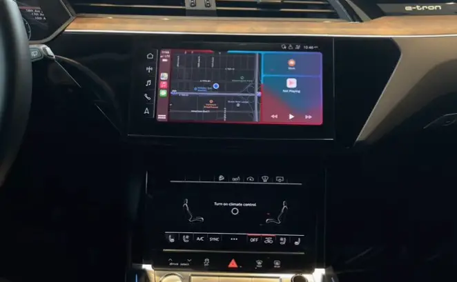 display setting screen on Audi car
